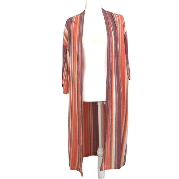 PJ Salvage NWT Metal Slow Jams open Striped Duster cardigan robe Size S/M - Picture 6 of 14